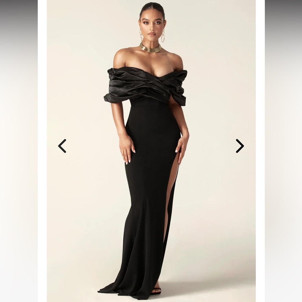 Elegant Ruffle Off-Shoulder Evening Gown